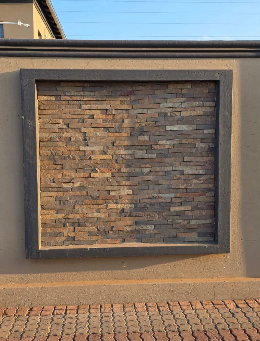 Stacked Stone Wall Feature